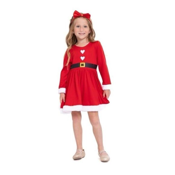 Holiday Toddler Girls' Santa Dress with Hat, 2-Piece 2T - Picture 1 of 7